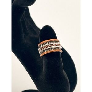 HP Silver Sterling & Copper Spinner Band Ring Size 7 – Handmade Mixed Metal- Men